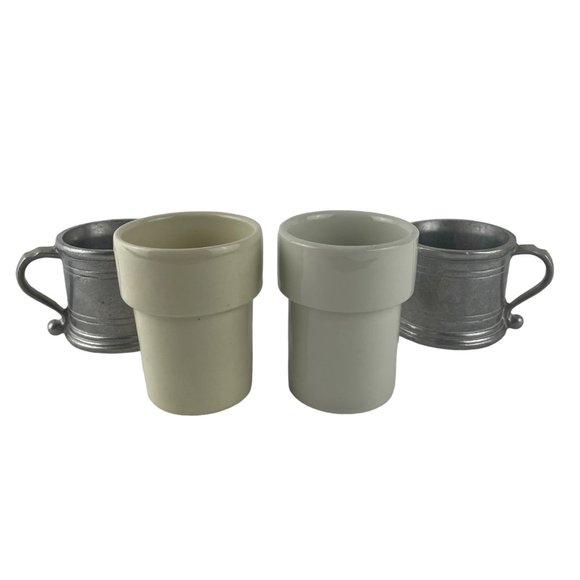 Wilton Armetale Pewter Mug Ceramic Insert RPW Vintage 1970s Lot of 2 USA - Picture 2 of 7